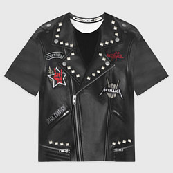 Футболка оверсайз мужская Косуха с нашивками Metallica, цвет: 3D-принт