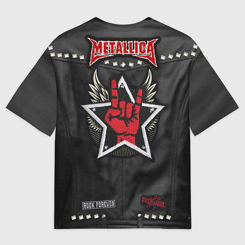 Мужская футболка оверсайз Косуха с нашивками Metallica / 3D-принт – фото 2
