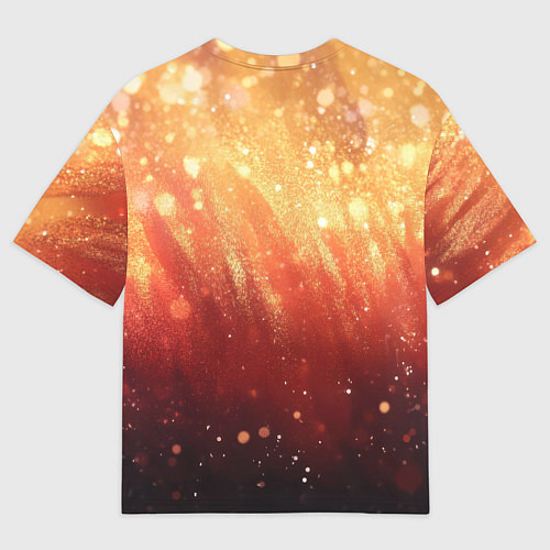 Мужская футболка оверсайз Желто-красная текстура блестящая / 3D-принт – фото 2