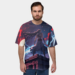 Футболка оверсайз мужская Эпичное аниме, цвет: 3D-принт — фото 2