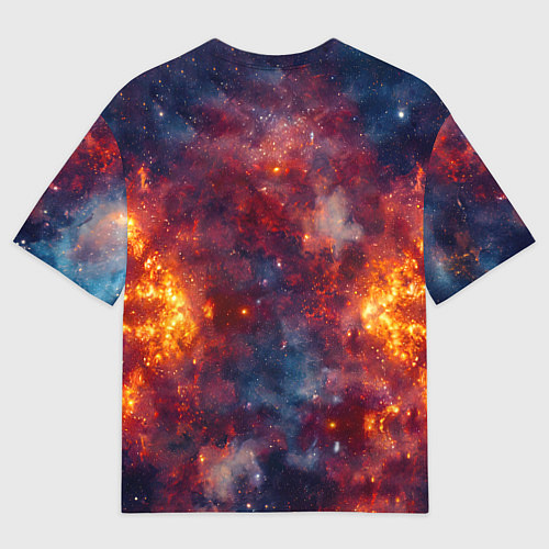 Мужская футболка оверсайз Американский булль в космосе / 3D-принт – фото 2