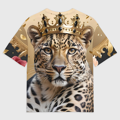 Мужская футболка оверсайз Королевский леопард / 3D-принт – фото 2