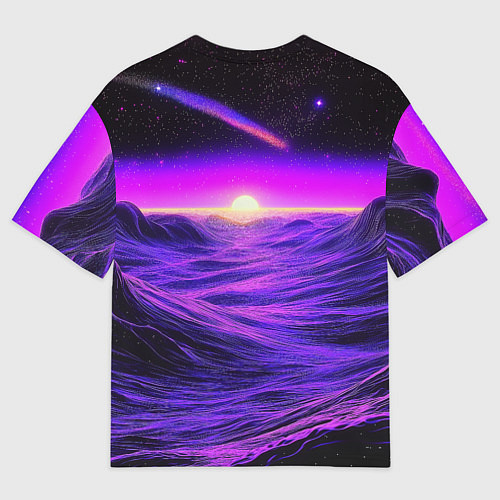 Мужская футболка оверсайз Космический пейзаж и комета / 3D-принт – фото 2