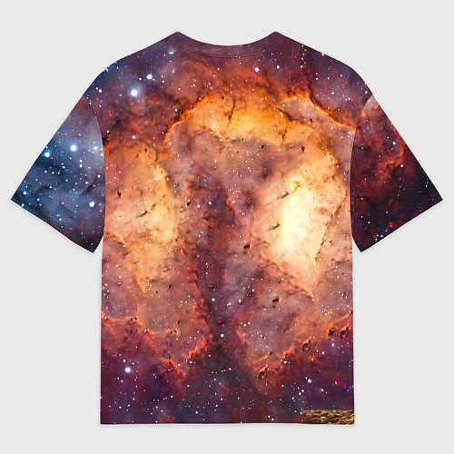 Мужская футболка оверсайз Американский стаффордширский терьер в космосе / 3D-принт – фото 2