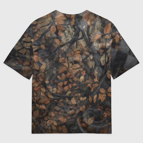 Мужская футболка оверсайз Хищный серый лис / 3D-принт – фото 2