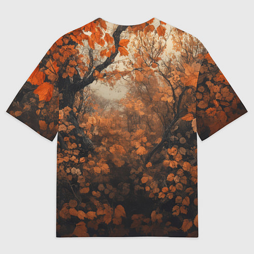 Мужская футболка оверсайз Лис в лесной чаще / 3D-принт – фото 2