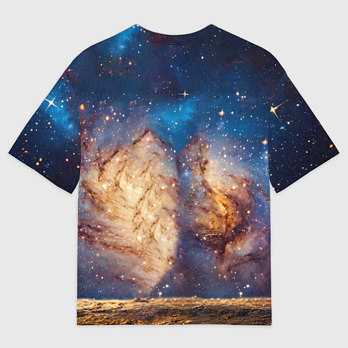 Мужская футболка оверсайз Басенджи в космосе / 3D-принт – фото 2