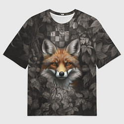 Мужская футболка оверсайз Внимательный лис