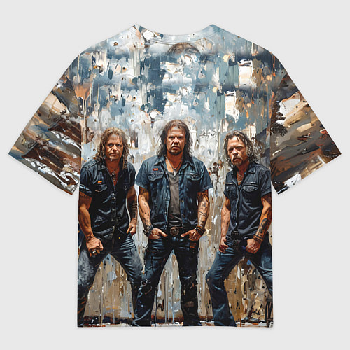 Мужская футболка оверсайз Metallica масляной краской / 3D-принт – фото 2