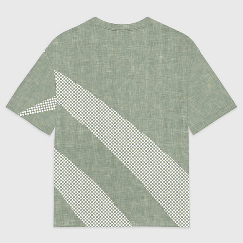 Мужская футболка оверсайз Светлый серо-зелёный абстрактный / 3D-принт – фото 2