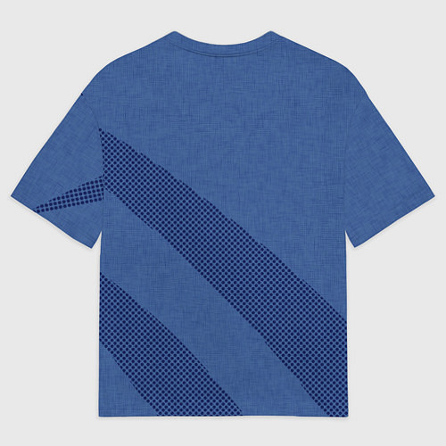 Мужская футболка оверсайз Синий текстурный с полосой / 3D-принт – фото 2