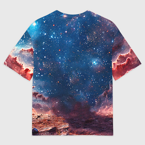 Мужская футболка оверсайз Бишон в космосе / 3D-принт – фото 2