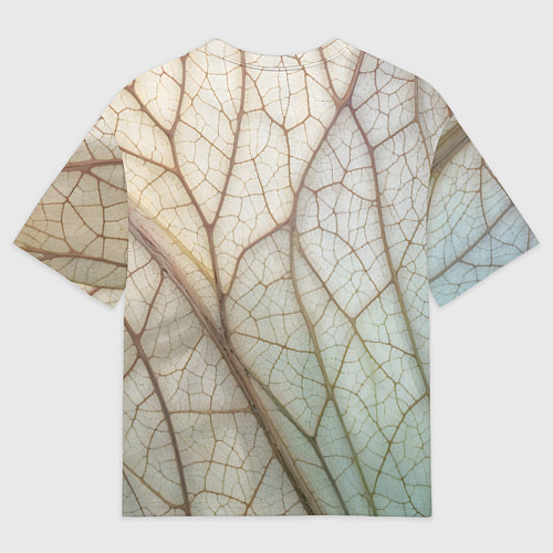 Мужская футболка оверсайз Прожилки листика / 3D-принт – фото 2