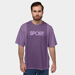 Футболка оверсайз мужская Sport фиолетовый, цвет: 3D-принт — фото 2