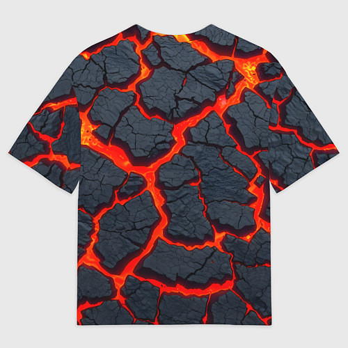 Мужская футболка оверсайз Текущая в породе лава / 3D-принт – фото 2