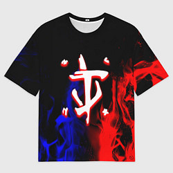 Мужская футболка оверсайз Doom flame neon