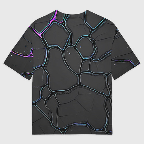 Мужская футболка оверсайз Плита хай-тек текстура / 3D-принт – фото 2
