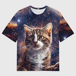 Мужская футболка оверсайз Сноу-шу в космосе