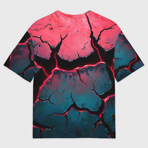 Мужская футболка оверсайз Объемные разломы текстура / 3D-принт – фото 2