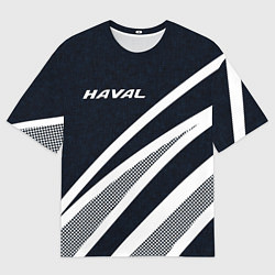Футболка оверсайз мужская Haval тёмно-синий абстрактный, цвет: 3D-принт