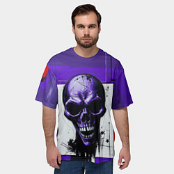 Футболка оверсайз мужская Пурпурный зловещий череп, цвет: 3D-принт — фото 2