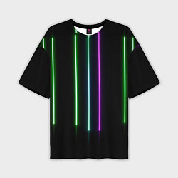 Футболка оверсайз мужская Neon stripes, цвет: 3D-принт