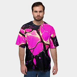 Футболка оверсайз мужская Розовые пятна в текстуре, цвет: 3D-принт — фото 2