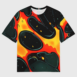 Футболка оверсайз мужская Оранжевые разломы текстура, цвет: 3D-принт