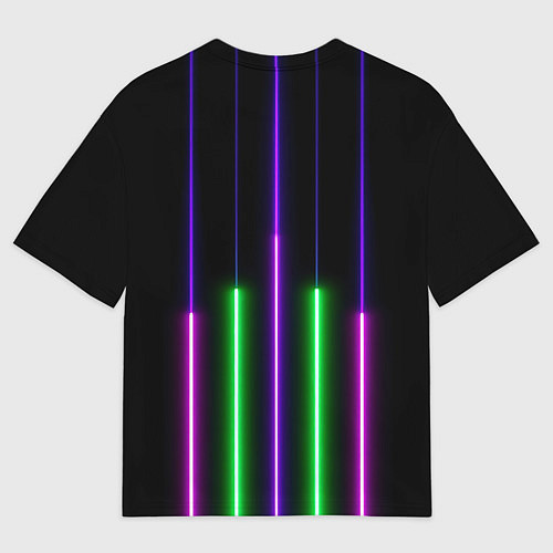 Мужская футболка оверсайз Color Purple green pink / 3D-принт – фото 2