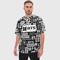 Футболка оверсайз мужская Bangtan Boys pattern black, цвет: 3D-принт — фото 2