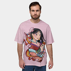Футболка оверсайз мужская Красивая Мулан и Мушу - big pictures, цвет: 3D-принт — фото 2