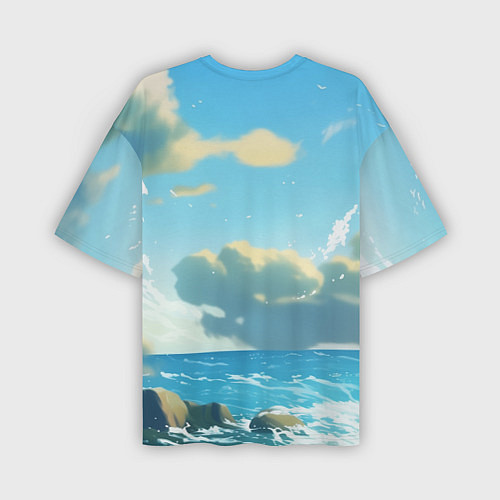 Мужская футболка оверсайз Ariel I love the ocean - русалка - beautiful big p / 3D-принт – фото 2