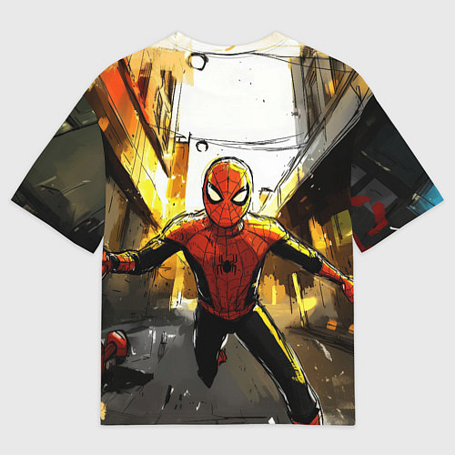 Мужская футболка оверсайз Бегущий человек - паук / 3D-принт – фото 2