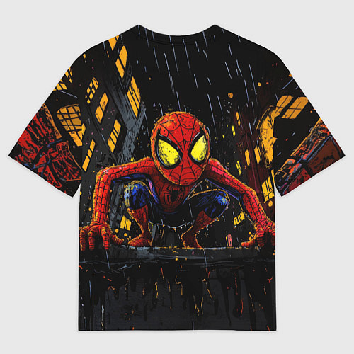 Мужская футболка оверсайз Маленький человек-паук с желтыми глазами / 3D-принт – фото 2