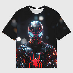 Футболка оверсайз мужская Спайдер-мен в мото костюме, цвет: 3D-принт