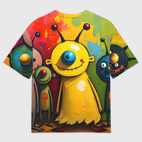 Мужская футболка оверсайз Арт с человечками / 3D-принт – фото 2