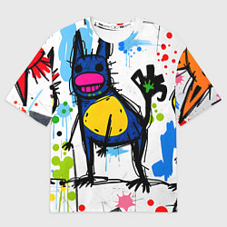 Мужская футболка оверсайз Веселые зверята