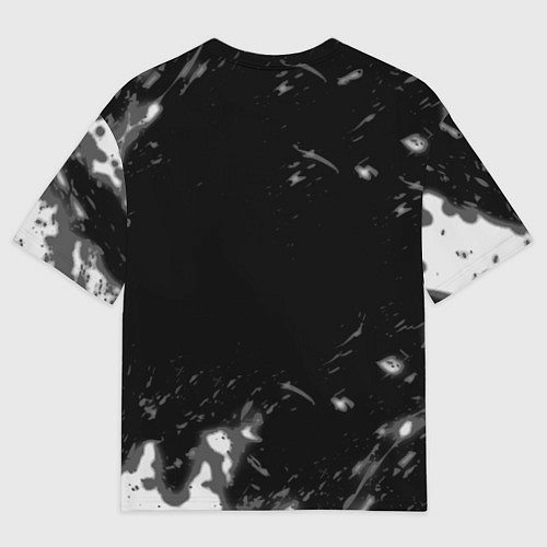 Мужская футболка оверсайз Ведьмак лого серые краски / 3D-принт – фото 2