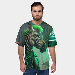 Футболка оверсайз мужская Cyperpunk zebra, цвет: 3D-принт — фото 2