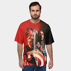 Футболка оверсайз мужская Капитан Америка Новый мир, цвет: 3D-принт — фото 2