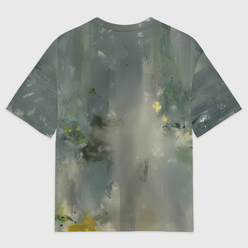 Мужская футболка оверсайз Бэтмен зеленые краски / 3D-принт – фото 2