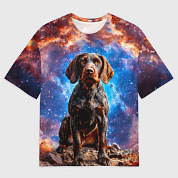 Мужская футболка оверсайз Дратхаар в космосе