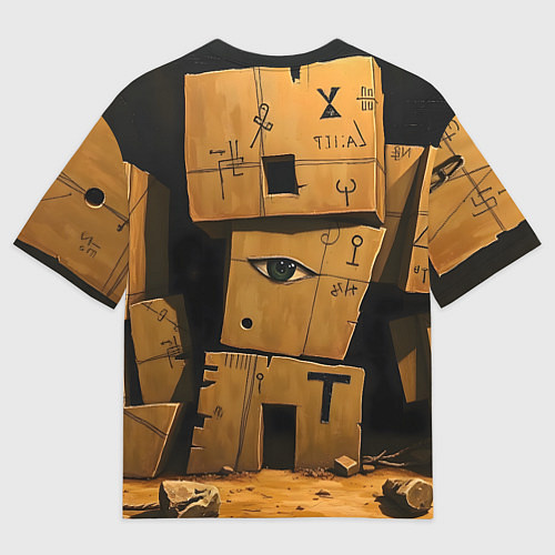 Мужская футболка оверсайз Глаза в каменных домах / 3D-принт – фото 2