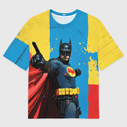Футболка оверсайз мужская Бэтмен предупреждает, цвет: 3D-принт