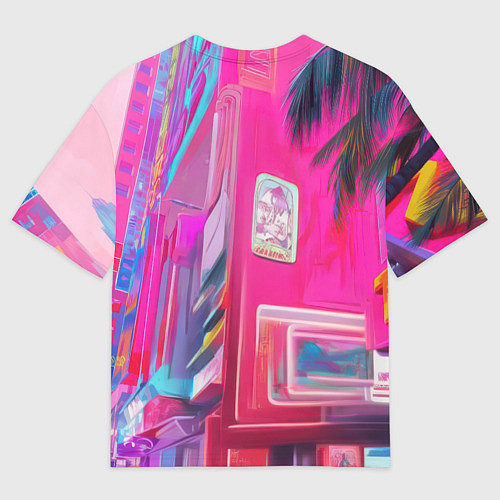 Мужская футболка оверсайз Бэтмен в розовом стиле / 3D-принт – фото 2
