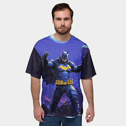 Футболка оверсайз мужская Бэтмен в стойке победителя, цвет: 3D-принт — фото 2