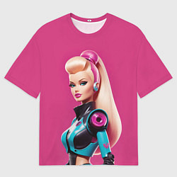 Футболка оверсайз мужская Кукла Барби - киберпанк, цвет: 3D-принт