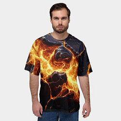 Футболка оверсайз мужская Золотая лава текстура, цвет: 3D-принт — фото 2