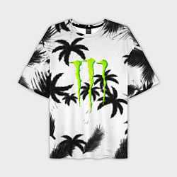 Мужская футболка оверсайз Monster energy пальмы