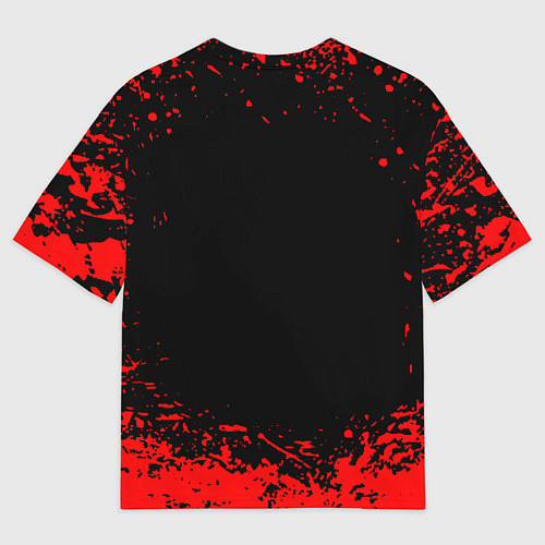 Мужская футболка оверсайз Ведьмак красные краски / 3D-принт – фото 2